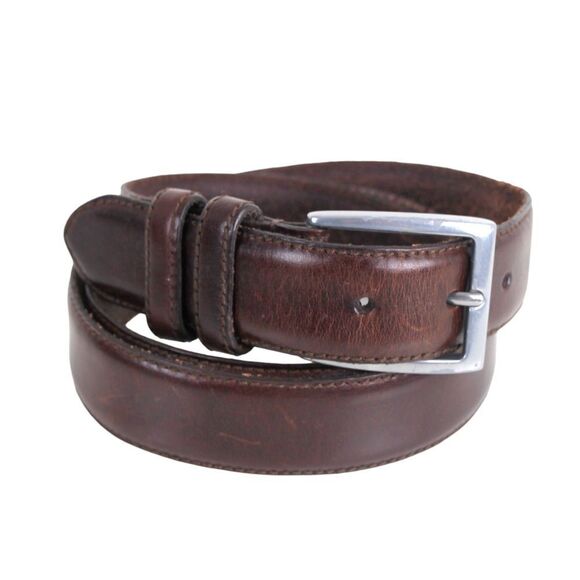 Eddie Bauer BROWN GENUINE LEATHER 1 1/4"Wd CASUAL DRESS MEN'S BELT Sz 38 (74M - Picture 6 of 13